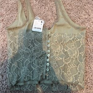 Free People Tan Sleeveless Bustier Camisole